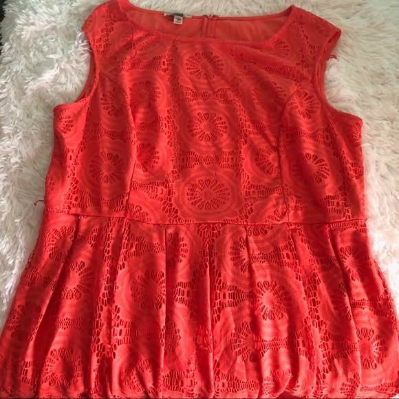 established 1962 Dresses & Skirts - Established 1962 Coral Crochet Sleeveless Dress 20